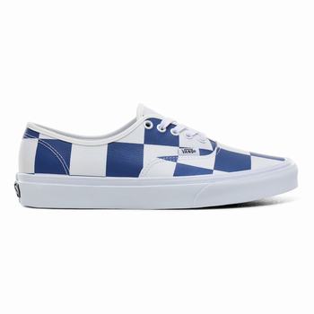 Damske Tenisky Vans Leather Check Authentic Biele/Modre VA26SGJPM